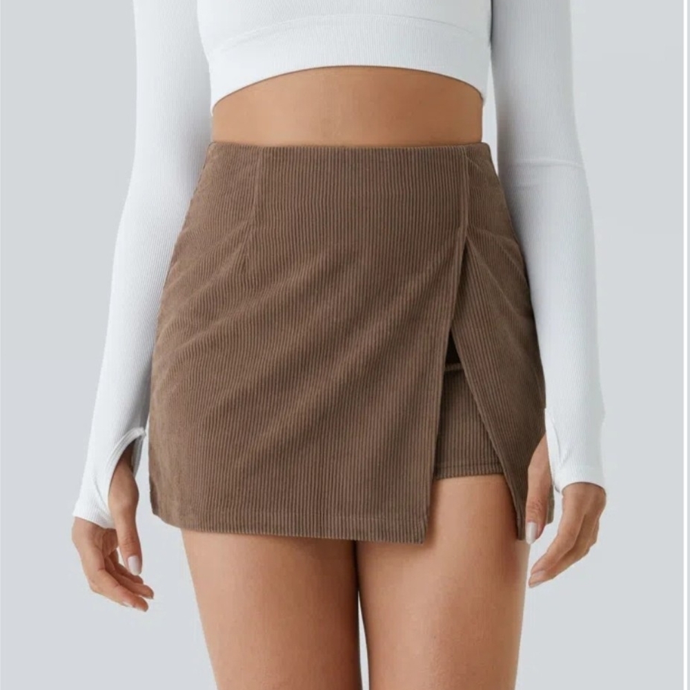 Brown Corduroy Mini Skirt
